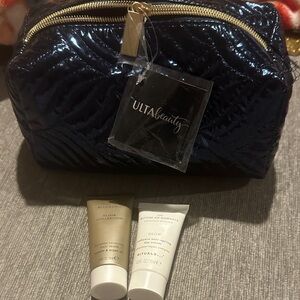 Ulta Beauty Midnight Blue Cosmetic Bag with Rituals mini products - NWT